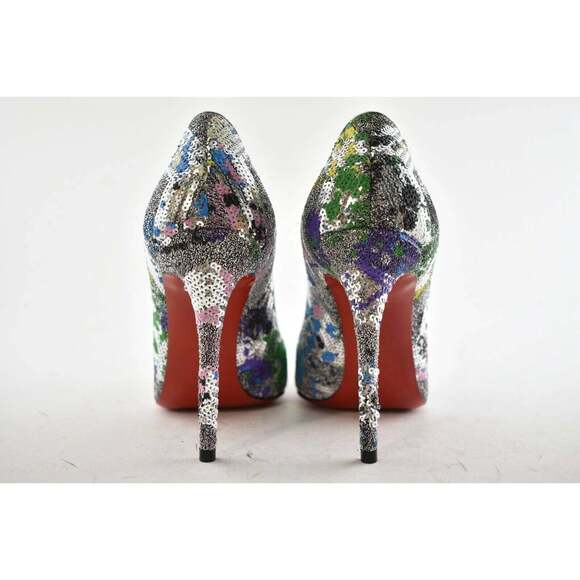 Christian Louboutin Pigalle Follies 100 Paillette Splash Sequin Heel Pump 37.5 - Picture 10 of 11